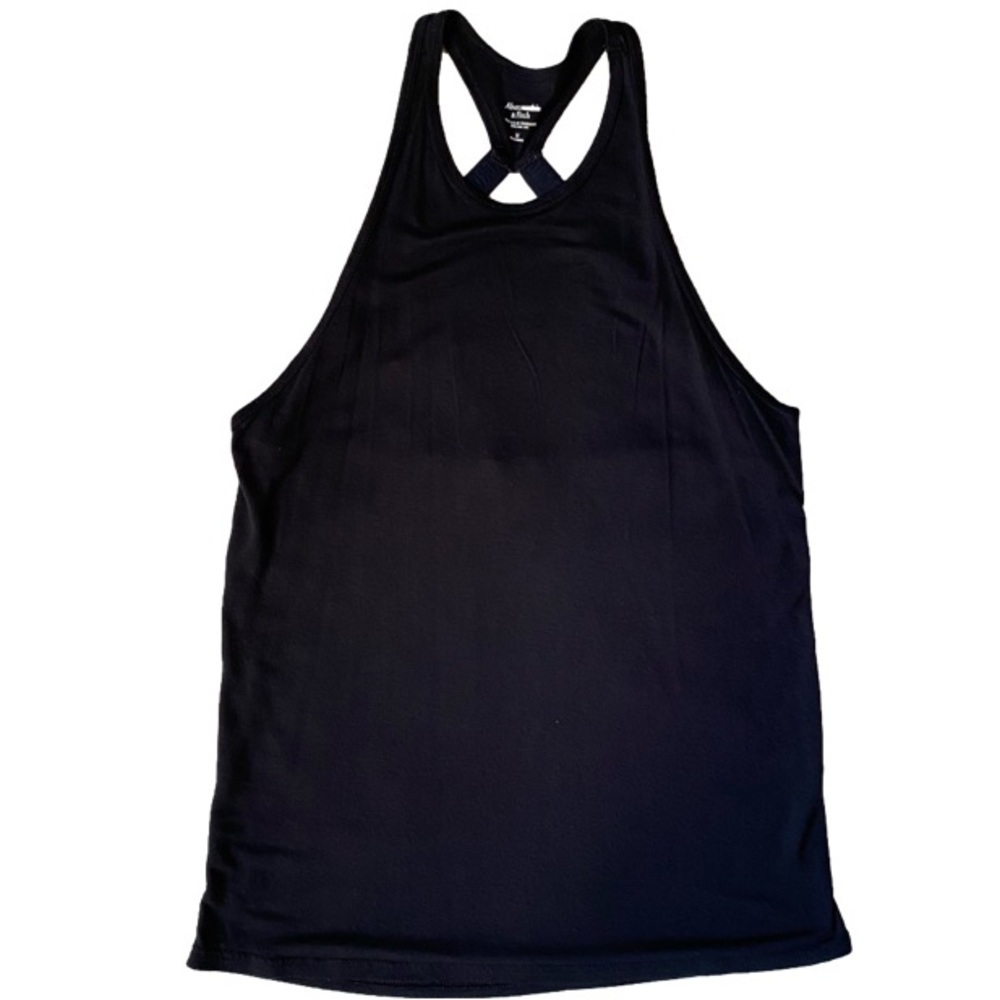 ABERCROMBIE & FITCH Tank Top Active Wear Open Back Black Women Size M